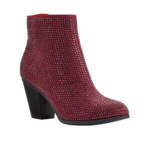 Juicy Coutyre Burgundy Women's Rhinestone Ankle Boots 5.5M